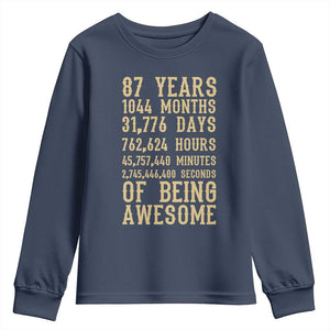 Vintage 87th Birthday Gift Youth Sweatshirt 87 Years Of Being Awesome