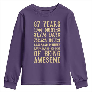 Vintage 87th Birthday Gift Youth Sweatshirt 87 Years Of Being Awesome