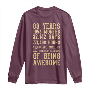 Vintage 88th Birthday Gift Long Sleeve Shirt 88 Years Of Being Awesome