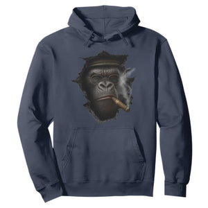 Cool Gorilla With Cigar Hoodie Animal Lover Gift TS12 Navy Print Your Wear