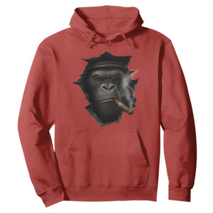 Cool Gorilla With Cigar Hoodie Animal Lover Gift TS12 Red Print Your Wear