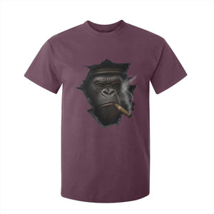 Cool Gorilla With Cigar T Shirt For Kid Animal Lover Gift TS12 Maroon Print Your Wear