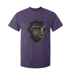 Cool Gorilla With Cigar T Shirt For Kid Animal Lover Gift TS12 Purple Print Your Wear