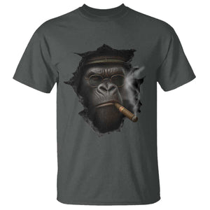 Cool Gorilla With Cigar T Shirt Animal Lover Gift TS12 Dark Heather Print Your Wear