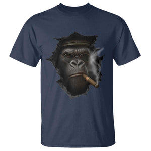 Cool Gorilla With Cigar T Shirt Animal Lover Gift TS12 Navy Print Your Wear