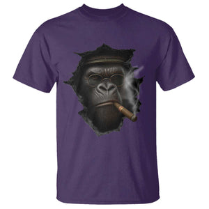 Cool Gorilla With Cigar T Shirt Animal Lover Gift TS12 Purple Print Your Wear
