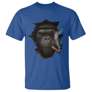 Cool Gorilla With Cigar T Shirt Animal Lover Gift TS12 Royal Blue Print Your Wear