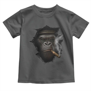 Cool Gorilla With Cigar Toddler T Shirt Animal Lover Gift TS12 Dark Heather Print Your Wear