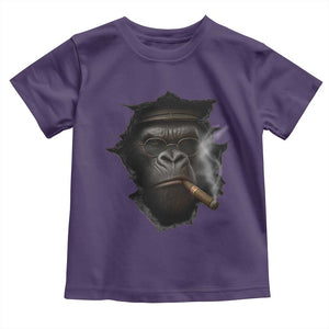 Cool Gorilla With Cigar Toddler T Shirt Animal Lover Gift TS12 Purple Print Your Wear