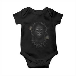 Angry Gorilla Face On Cracked Wall Baby Onesie Animal Lover Gift TS12 Black Print Your Wear