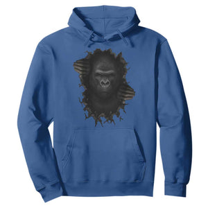 Angry Gorilla Face On Cracked Wall Hoodie Animal Lover Gift TS12 Royal Blue Print Your Wear