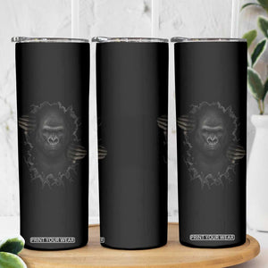 Angry Gorilla Face On Cracked Wall Skinny Tumbler Animal Lover Gift TS12 Print Your Wear