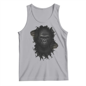 Angry Gorilla Face On Cracked Wall Tank Top Animal Lover Gift TS12 Athletic Heather Print Your Wear