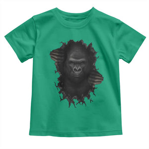 Angry Gorilla Face On Cracked Wall Toddler T Shirt Animal Lover Gift TS12 Irish Green Print Your Wear
