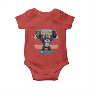 Fitness Lover Gift Baby Onesie Powerlifting Gorilla Strength TS12 Red Print Your Wear