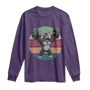 Fitness Lover Gift Long Sleeve Shirt Powerlifting Gorilla Strength TS12 Purple Print Your Wear