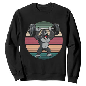 Fitness Lover Gift Sweatshirt Powerlifting Gorilla Strength TS12 Black Print Your Wear
