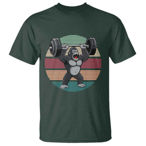 Fitness Lover Gift T Shirt Powerlifting Gorilla Strength TS12 Dark Forest Green Print Your Wear