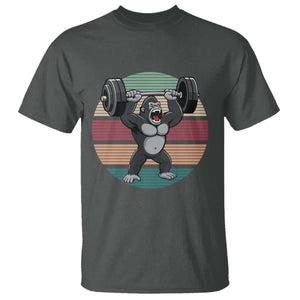 Fitness Lover Gift T Shirt Powerlifting Gorilla Strength TS12 Dark Heather Print Your Wear