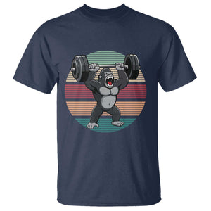 Fitness Lover Gift T Shirt Powerlifting Gorilla Strength TS12 Navy Print Your Wear