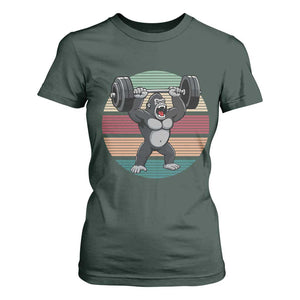 Fitness Lover Gift T Shirt For Women Powerlifting Gorilla Strength TS12 Dark Forest Green Print Your Wear
