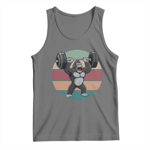 Fitness Lover Gift Tank Top Powerlifting Gorilla Strength TS12 Black Heather Print Your Wear