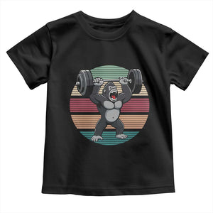 Fitness Lover Gift Toddler T Shirt Powerlifting Gorilla Strength TS12 Black Print Your Wear