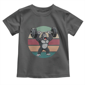 Fitness Lover Gift Toddler T Shirt Powerlifting Gorilla Strength TS12 Dark Heather Print Your Wear