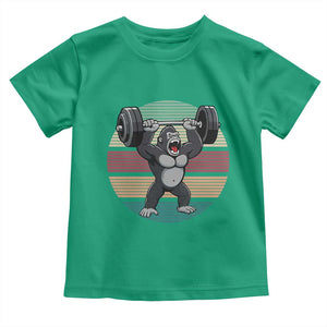 Fitness Lover Gift Toddler T Shirt Powerlifting Gorilla Strength TS12 Irish Green Print Your Wear