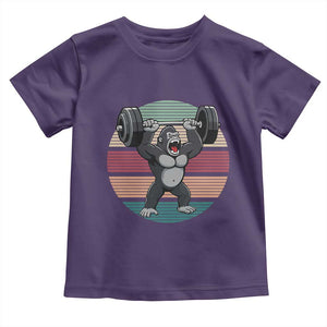 Fitness Lover Gift Toddler T Shirt Powerlifting Gorilla Strength TS12 Purple Print Your Wear
