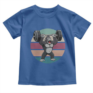 Fitness Lover Gift Toddler T Shirt Powerlifting Gorilla Strength TS12 Royal Blue Print Your Wear