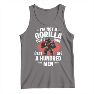 Funny Boxing Tank Top Not A Gorilla But I Can Beat Off A Hundred Men TS12 Deep Heather Print Your Wear