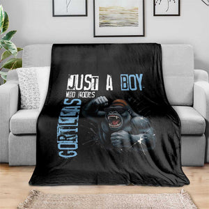 Just A Boy Who Loves Gorillas Throw Blanket Gorilla Lover Gift TS12 Print Your Wear