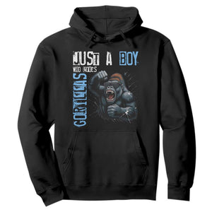 Just A Boy Who Loves Gorillas Hoodie Gorilla Lover Gift TS12 Black Print Your Wear