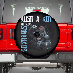 Just A Boy Who Loves Gorillas Spare Tire Cover Gorilla Lover Gift TS12 Black Print Your Wear