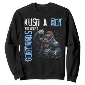 Just A Boy Who Loves Gorillas Sweatshirt Gorilla Lover Gift TS12 Black Print Your Wear