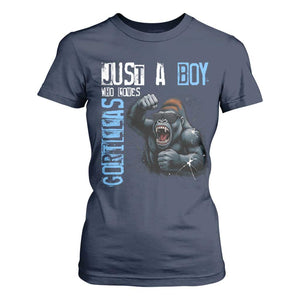Just A Boy Who Loves Gorillas T Shirt For Women Gorilla Lover Gift TS12 Navy Print Your Wear