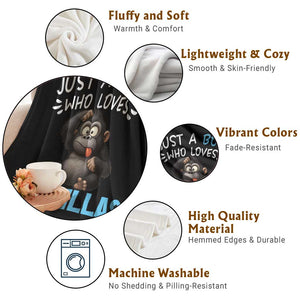 Funny Gorilla Lover Gift Throw Blanket Just A Boy Who Loves Gorillas TS12 Print Your Wear