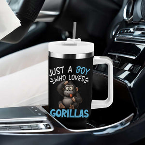 Funny Gorilla Lover Gift Tumbler With Handle Just A Boy Who Loves Gorillas TS12 Print Your Wear