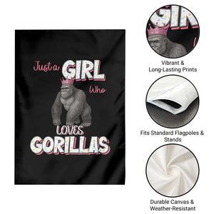 Gorilla Lover Gift Garden Flag Just A Girl Who Loves Gorillas TS12 Print Your Wear