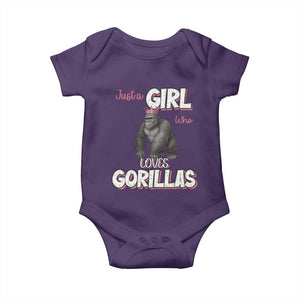 Gorilla Lover Gift Baby Onesie Just A Girl Who Loves Gorillas TS12 Purple Print Your Wear