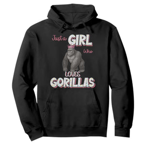 Gorilla Lover Gift Hoodie Just A Girl Who Loves Gorillas TS12 Black Print Your Wear