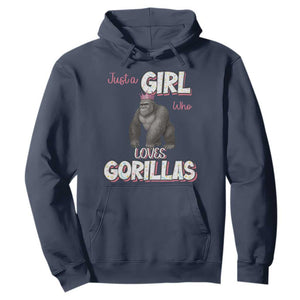 Gorilla Lover Gift Hoodie Just A Girl Who Loves Gorillas TS12 Navy Print Your Wear