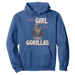 Gorilla Lover Gift Hoodie Just A Girl Who Loves Gorillas TS12 Royal Blue Print Your Wear