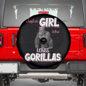 Gorilla Lover Gift Spare Tire Cover Just A Girl Who Loves Gorillas TS12 Black Print Your Wear