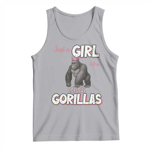 Gorilla Lover Gift Tank Top Just A Girl Who Loves Gorillas TS12 Athletic Heather Print Your Wear