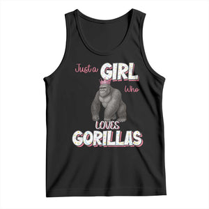Gorilla Lover Gift Tank Top Just A Girl Who Loves Gorillas TS12 Black Print Your Wear