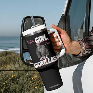 Gorilla Lover Gift Tumbler With Handle Just A Girl Who Loves Gorillas TS12 Print Your Wear