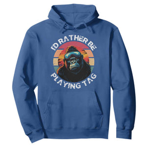 Funny Gorilla Lover Hoodie Id Rather Be Playing Tag VR Game TS12 Royal Blue Print Your Wear