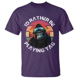 Funny Gorilla Lover T Shirt Id Rather Be Playing Tag VR Game TS12 Purple Print Your Wear